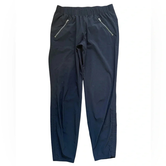 Athleta Athletic Straight Cargo Zip Pants Women's Size 4 Black Pockets - Picture 1 of 12